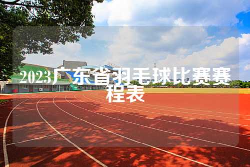 2023广东省羽毛球比赛赛程表