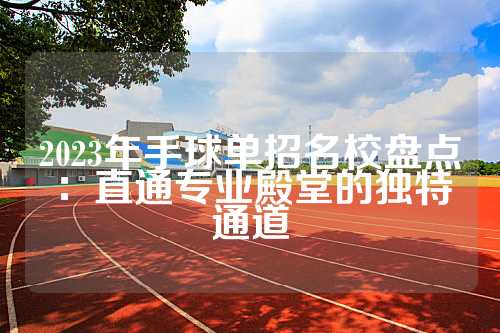 2023年手球单招名校盘点：直通专业殿堂的独特通道